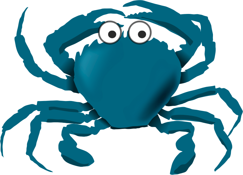 Blue cartoon crab