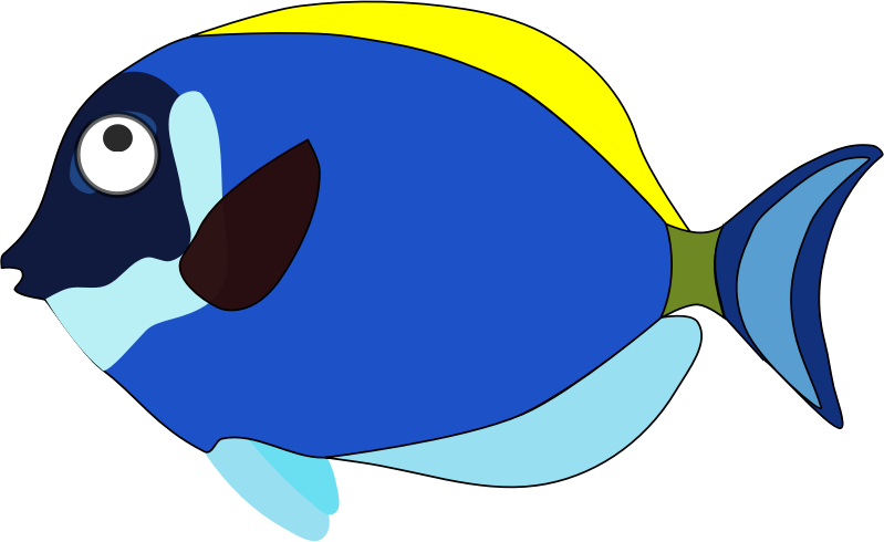 blue cartoon fish