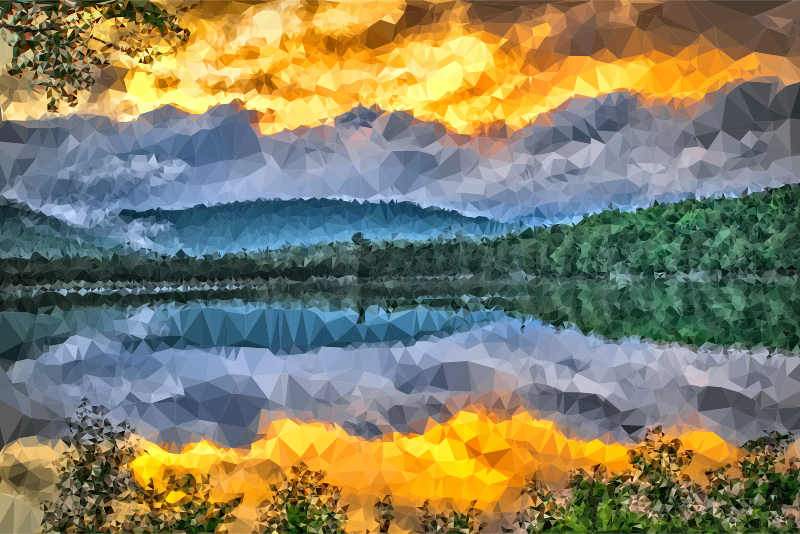 Low Poly Lake Sunrise