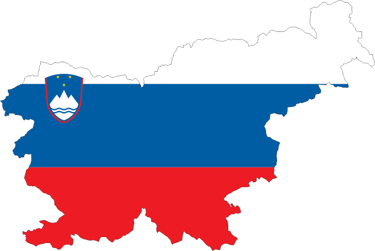 Slovenia Map Flag With Stroke