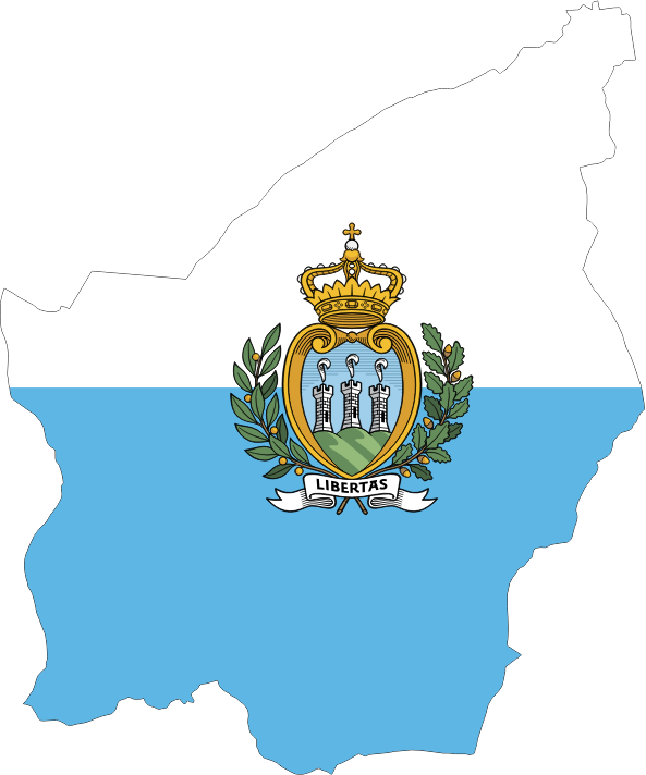 San Marino Map Flag