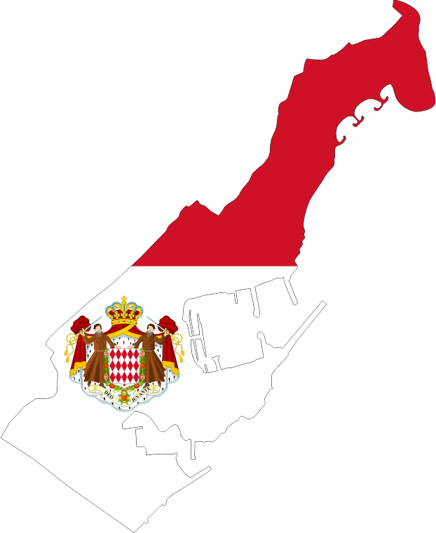 Monaco Map Flag With Coat Of Arms Openclipart