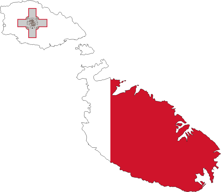 Malta Map Flag