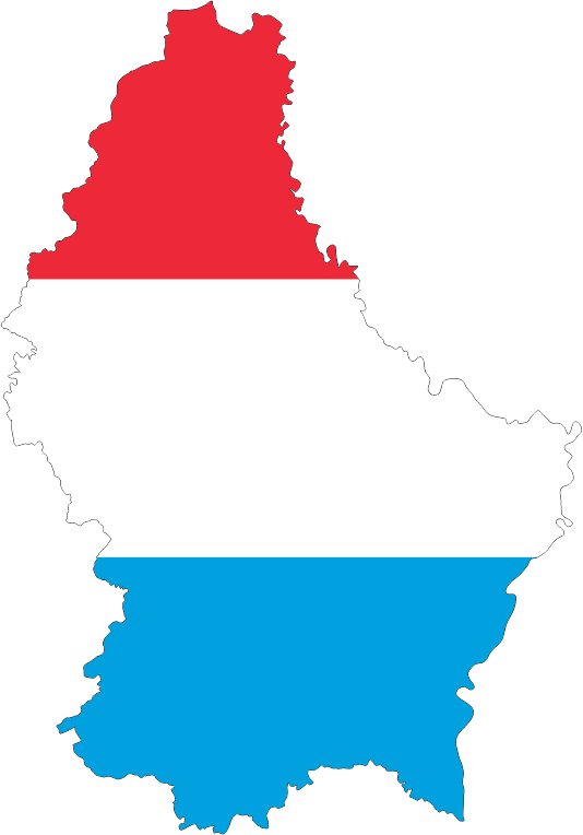 Luxembourg Map Flag With Stroke