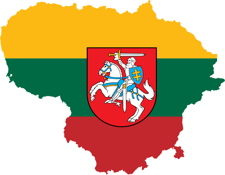 Lithuania Map Flag With Coat Of Arms