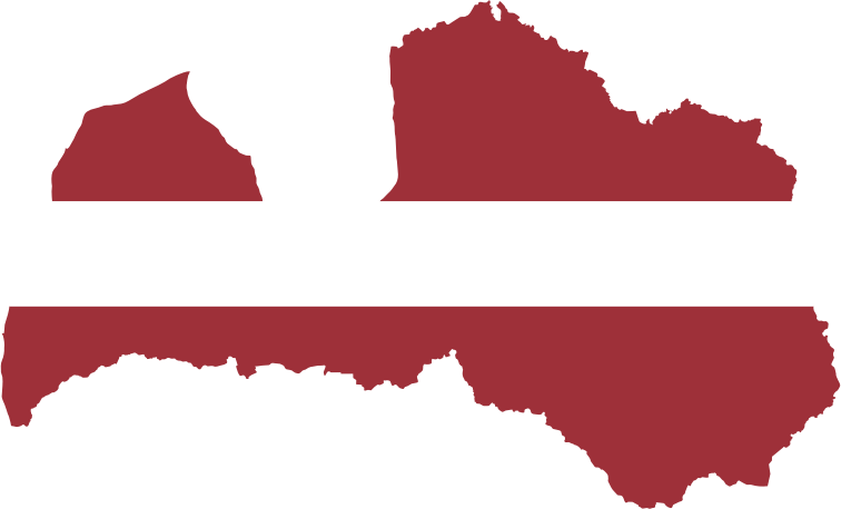 Latvia Map Flag