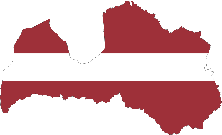 Latvia Map Flag With Stroke