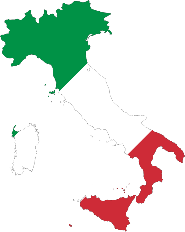 Italy Map Flag With Stroke