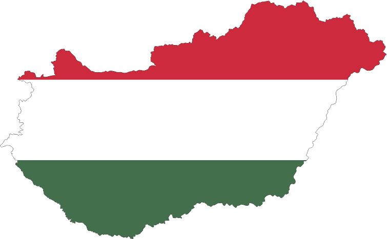 Hungary Map Flag With Stroke