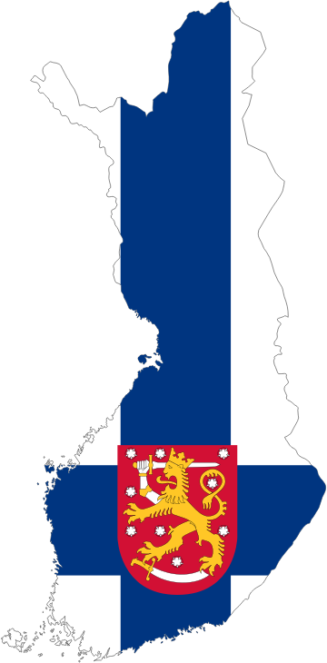Finland Map Flag With Stroke And Coat Of Arms