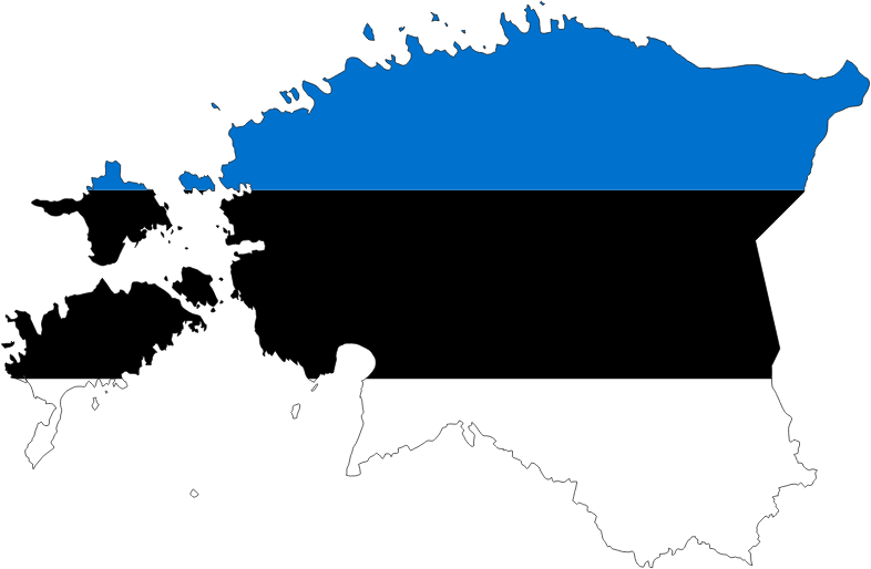 Estonia Map Flag With Stroke