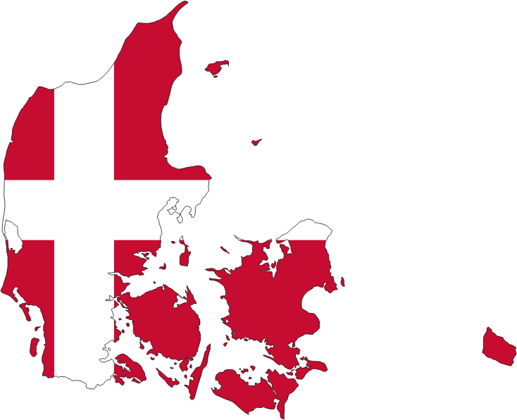 Denmark Map Flag With Stroke