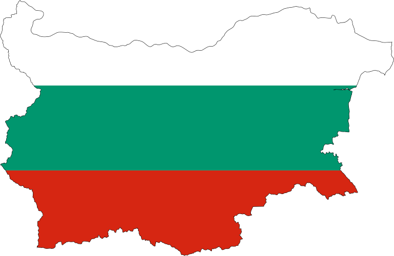 Bulgaria Map Flag With Stroke