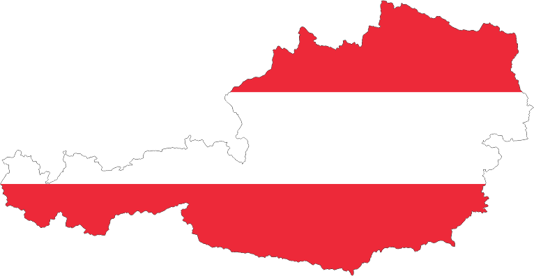 Austria Map Flag With Stroke