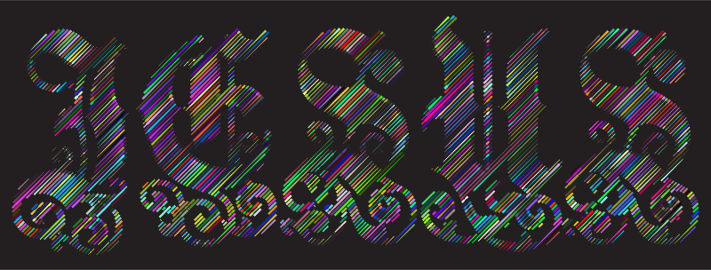 Prismatic Jesus Typography Lines