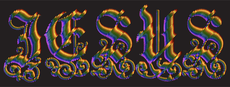 Chromatic Jesus Typography Lines