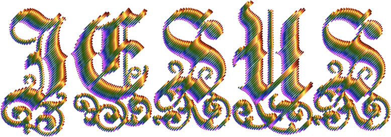 Chromatic Jesus Typography Lines No Background