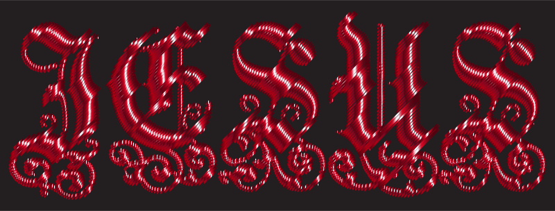 Crimson Jesus Typography Lines