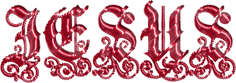 Crimson Jesus Typography Lines No Background