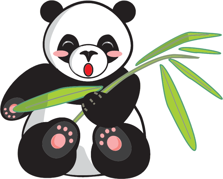 Cartoon Panda And Bamboo Openclipart