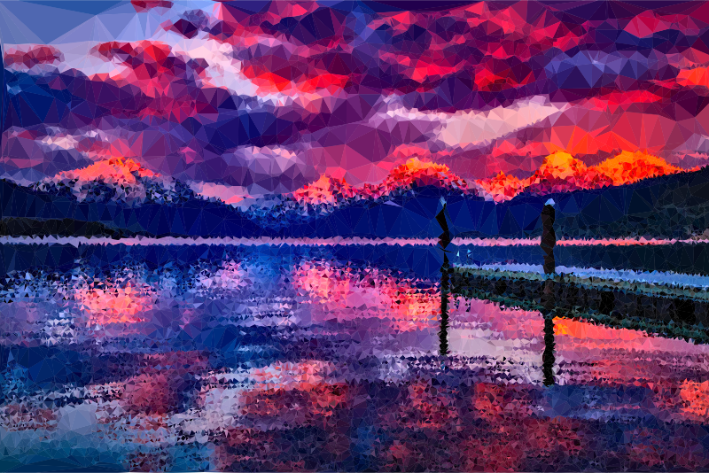 Low Poly Lake McDonald Dusk