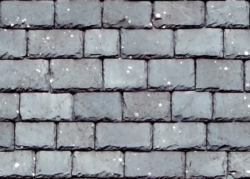 Roof tile speckled with bird droppings