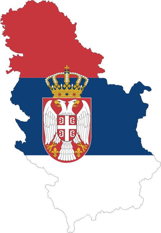 Serbia Map Flag With Stroke Fixed