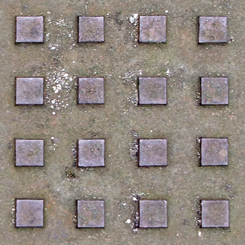 Square studded metal plate