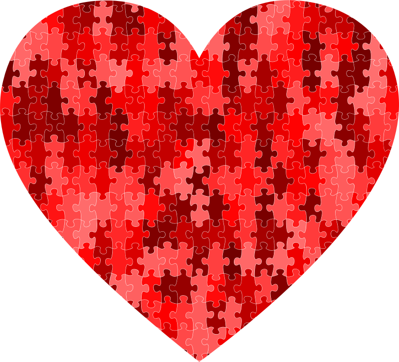 Red puzzle heart