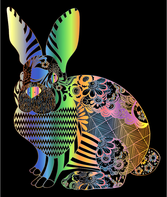 Chromatic Floral Rabbit