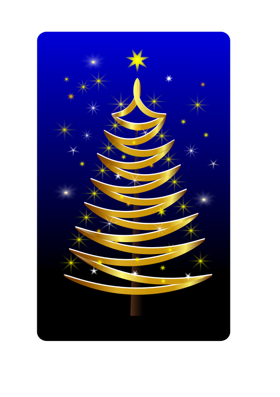 stylized xmas tree gold