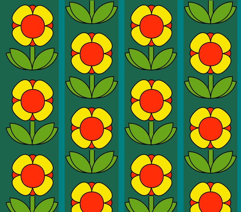 Retro flowers pattern