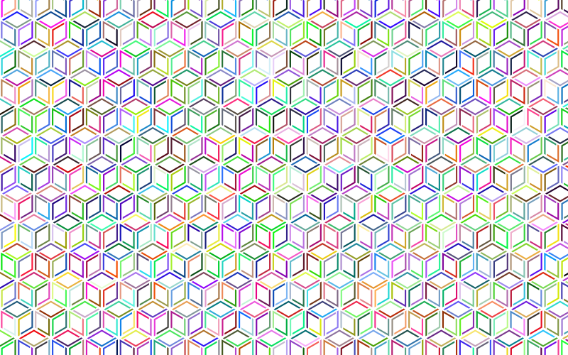 Prismatic Isometric Cube Extra Pattern No Background