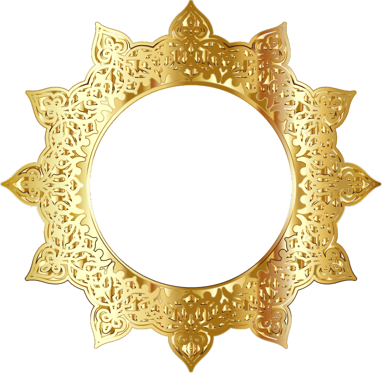 Gold Decorative Ornamental Round Frame