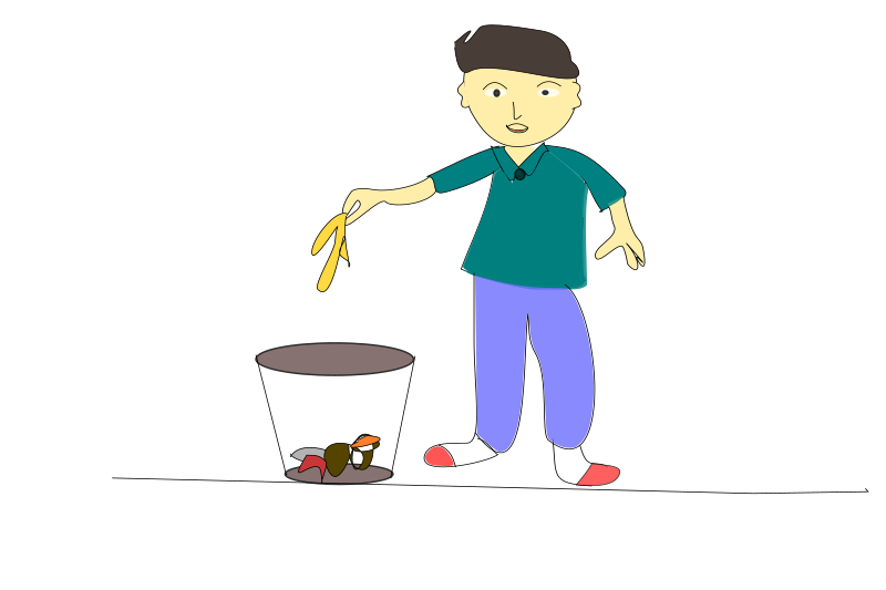 throwing garbage in the river clipart