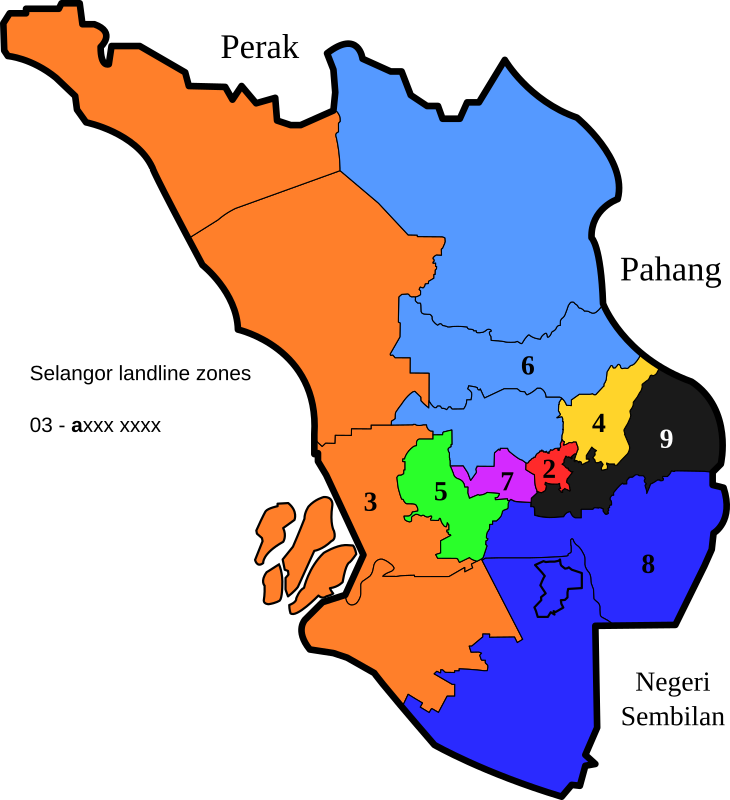 Landline telephone numbers in Selangor