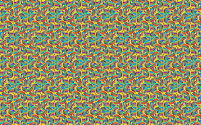 Seamless Psychedelic Triangular Swirls Pattern