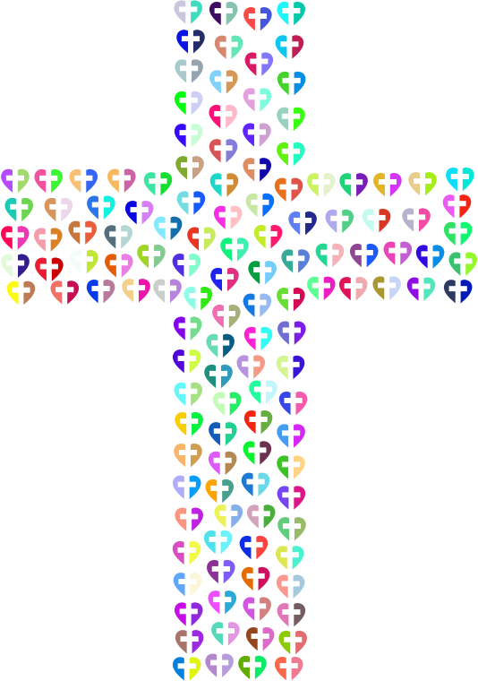 Prismatic Heart Cross Fractal