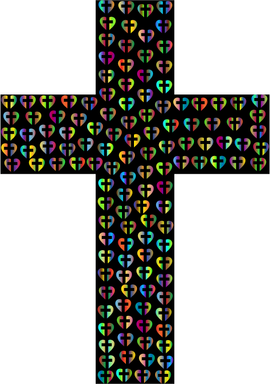 Prismatic Heart Cross Fractal 2 - Openclipart