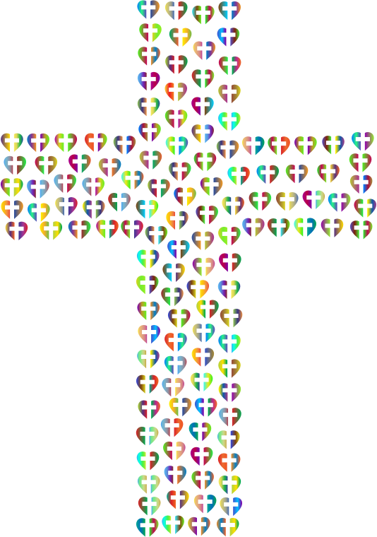 Prismatic Heart Cross Fractal 2 No Background