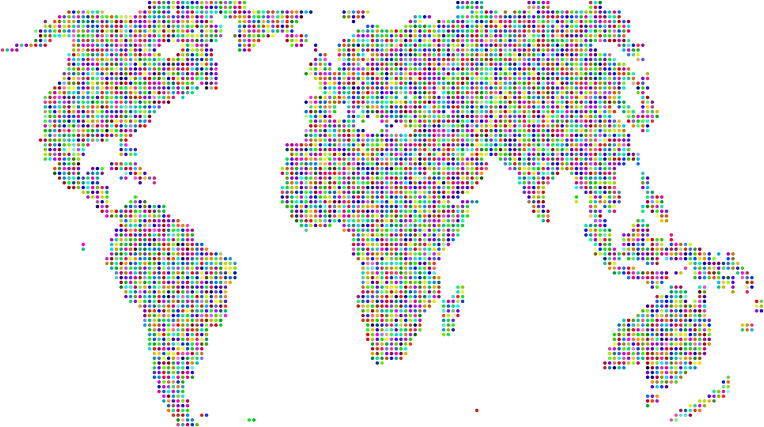 Prismatic World Map Dots 2