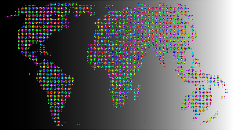 Prismatic World Map Dots 2 With Background 2