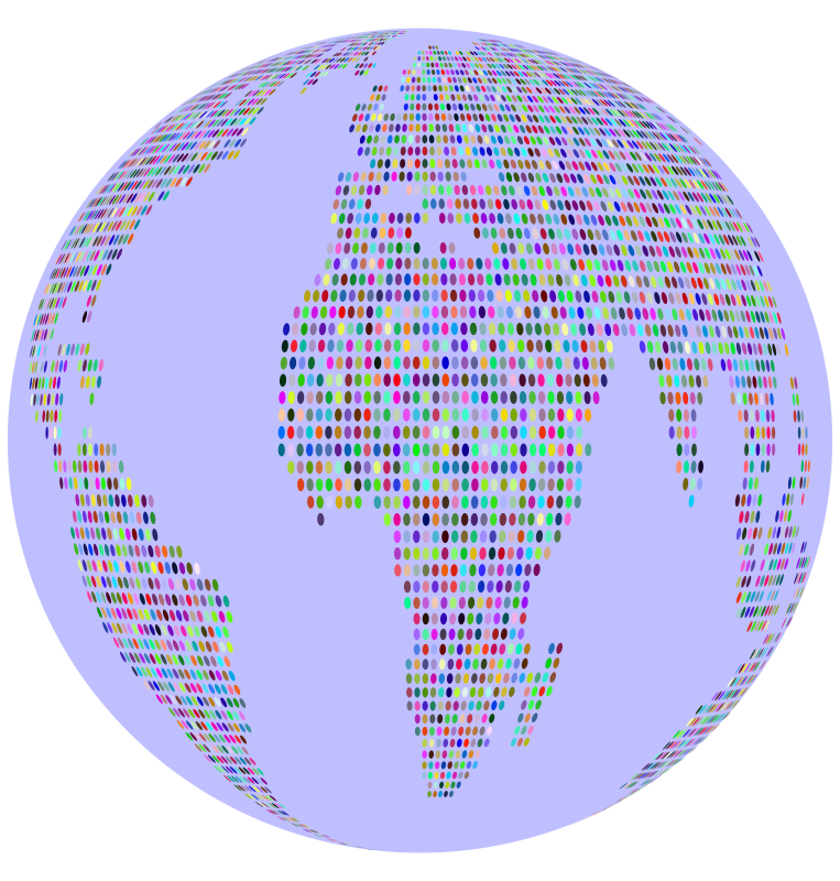 Prismatic World Map Dots 3 Globe