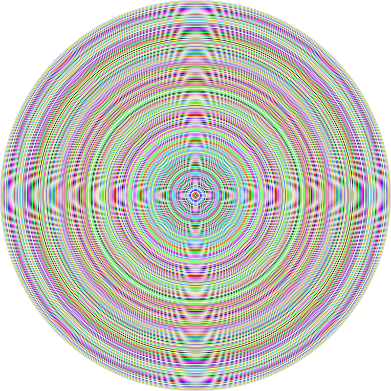 Concentric Prismatic Circles No Background