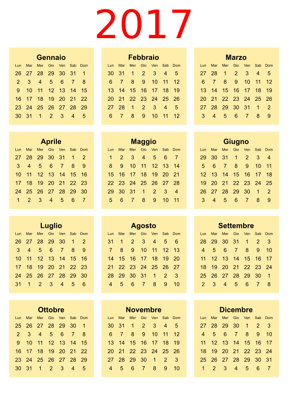 Calendario 2017