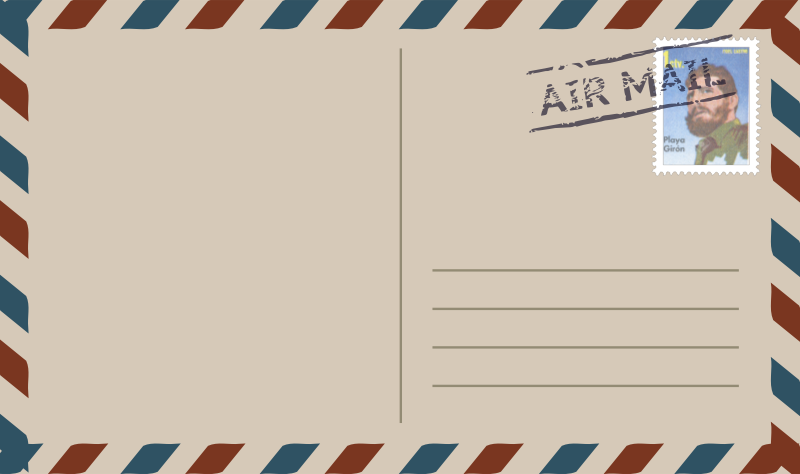 postcard airmail with stamp