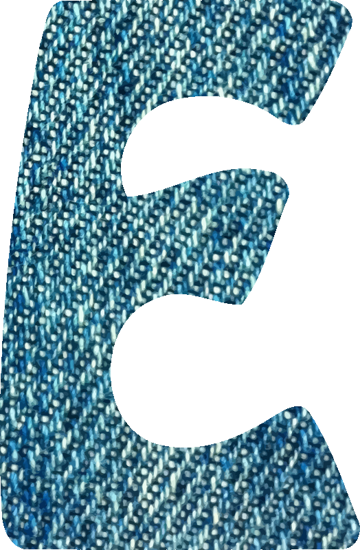 Denim alphabet, E