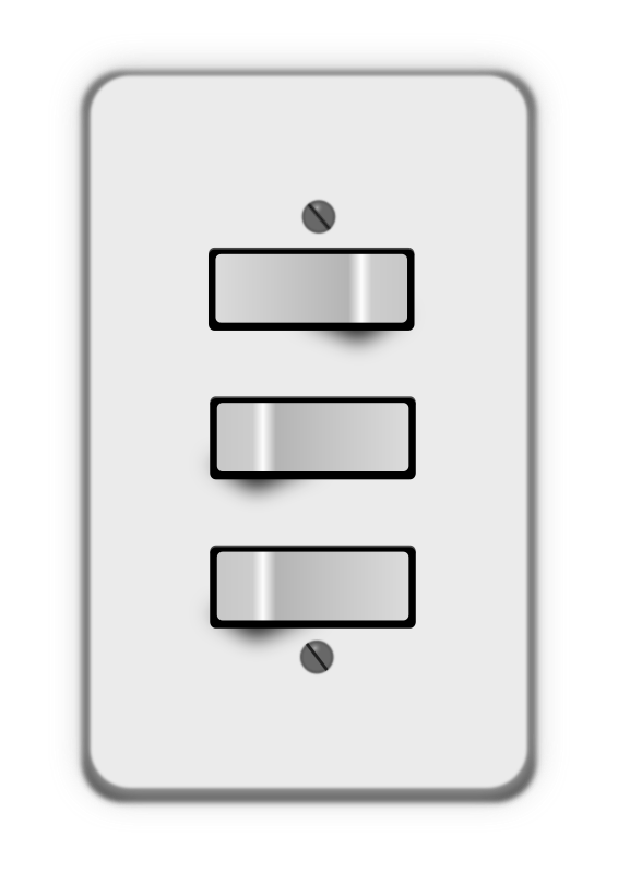 Light switch, 3 switches (one off)