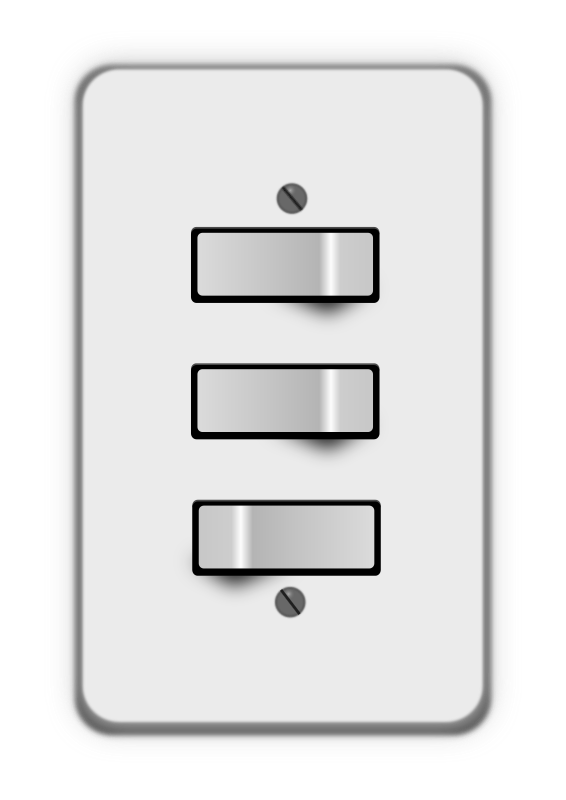 Light switch, 3 switches (two off)