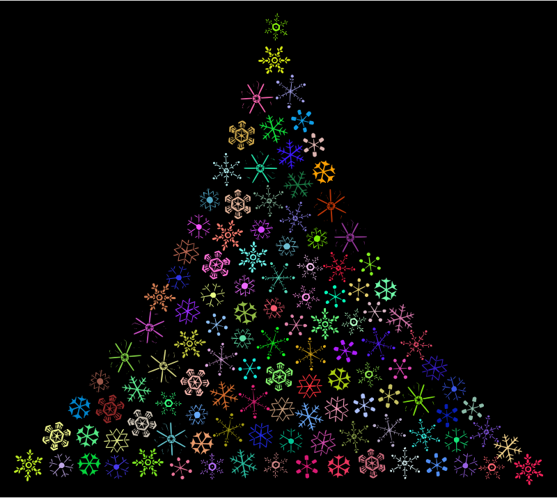 Prismatic Snowflake Christmas Tree